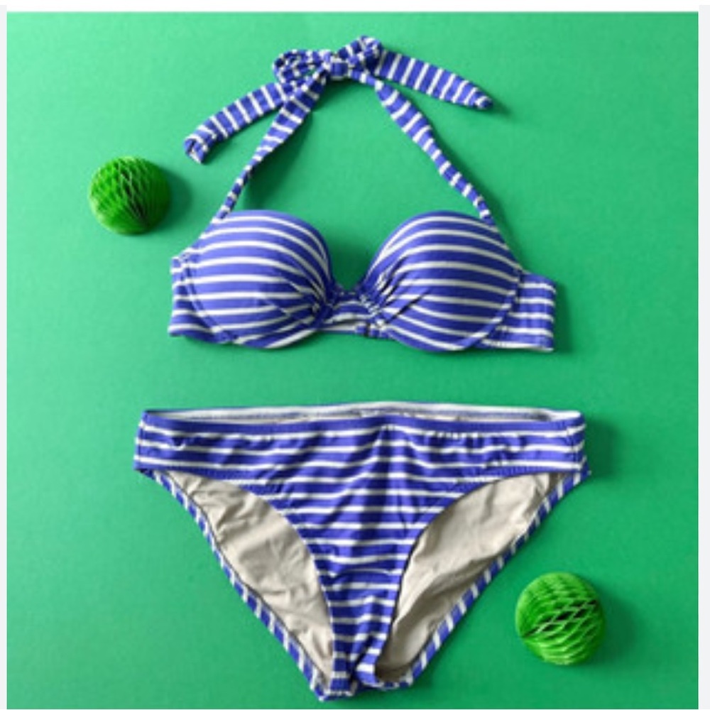 J crew bikini top - skinny striped